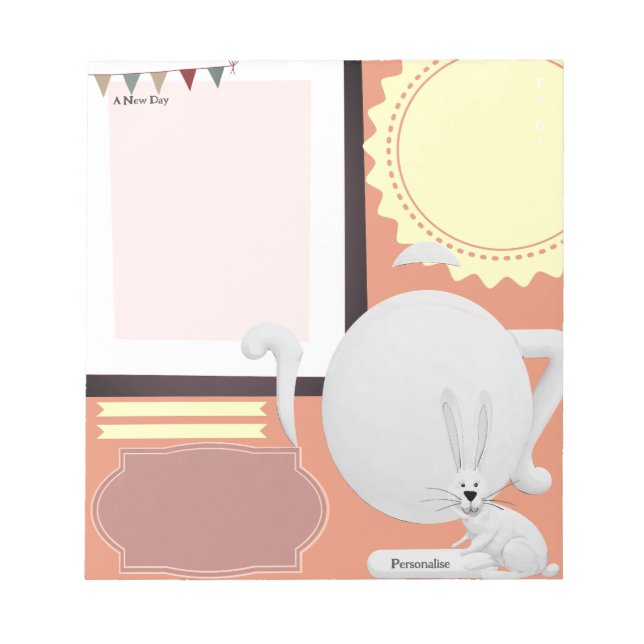 Hare Tea Pot Party Journal Noter - Papper Anteckningsblock (Framsida)