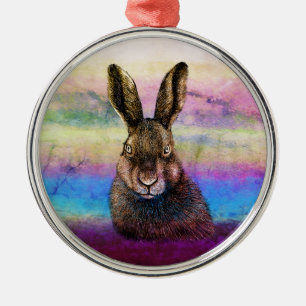 Hare teckning keramisk ornament