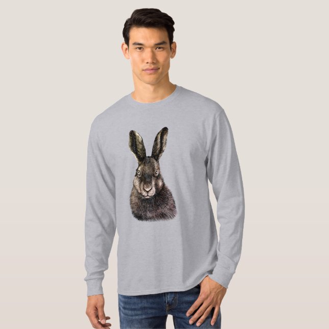 Hare teckning T-Shirt (Hel framsida)