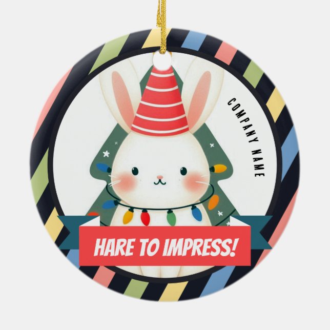 Hare to Impress! Office Christmas  Julgransprydnad Keramik (Baksidan)