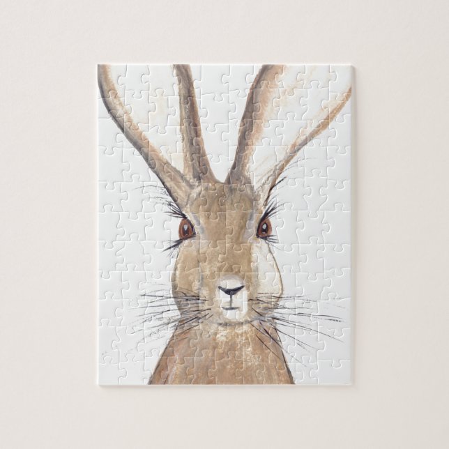 Hare vattenfärgade kaninskogar pussel (Vertikal)