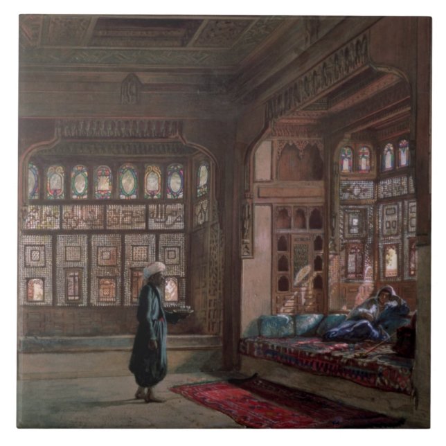 Haremen av Sheikh Sadat, Cairo, 1870 Kakelplatta (Framsidan)