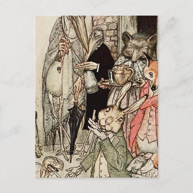 “Haren och sköldpaddan” av Arthur Rackham Vykort (Framsida)