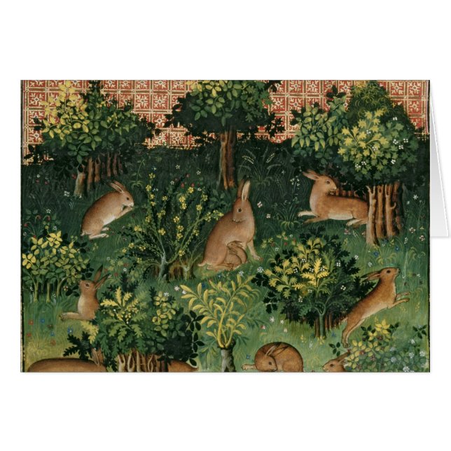 Hares i ett trä hälsningskort (Framsidan Horizontal)