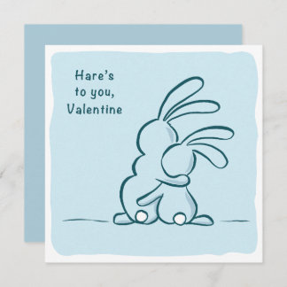 Hare's to you - rabbit Valentine Julkort