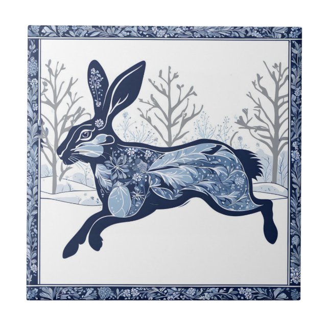 Hares Winter's Whimsical Wandering Kakelplatta (Framsidan)
