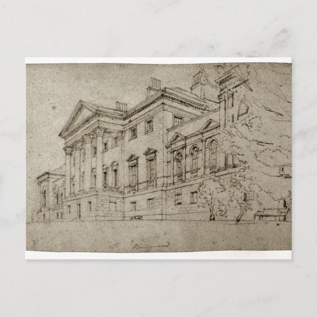 Harewood House, Yorkshire, c.1798 (grafit on tex. Vykort (Framsida)