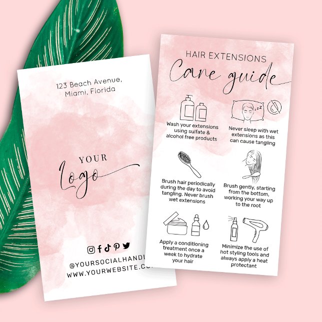 Hårförlängningar efter Rosa Vattenfärgsalon Visitkort (Skapare uppladdad)