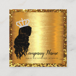 Hårförlängningshastighet Hair Diamond Guld Square  Tidsbeställning Kort