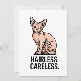 Hårfri Sorglös Sphynx Katt Attityd Konst Julkort