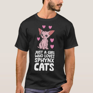 Hårfri Sphynx Katt Bara En Tjej Som älskar Sphynx T Shirt