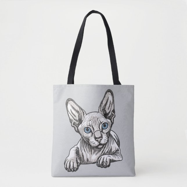 Hårfri Sphynx Katt  Tygkasse (Framsida)