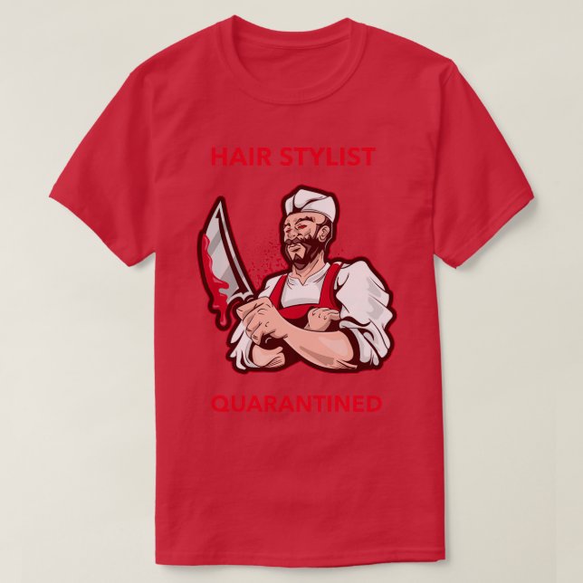 Hårfrisör Halloween-kostume Bloody B T Shirt (Design framsida)