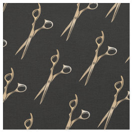 hårfrisör hårstylist hårsax guld mönster tyg