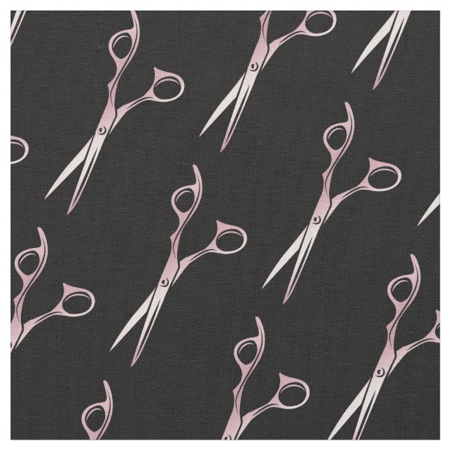 hårfrisör hårstylist hårsax guld mönster tyg (Närbild)