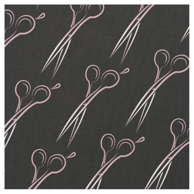 hårfrisör hårstylist hårsax guld mönster tyg (Närbild)