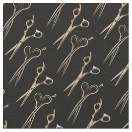 hårfrisör hårstylist hårsax guld mönster tyg