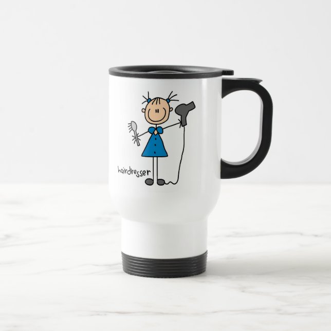 Hårfrisör Stickfigur Resemugg (Höger)