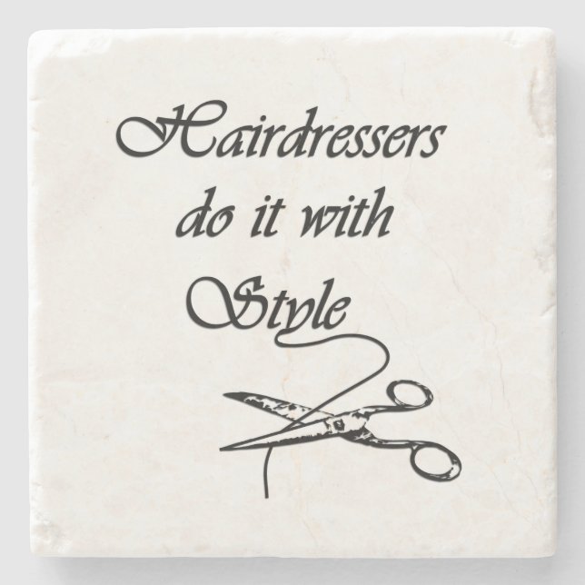 Hårfrisörer gör det med Stil Underlägg Sten (Framsidan)
