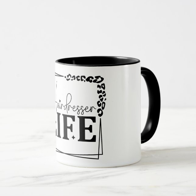 Hårfrisörsliv Minimalistisk Frisör Mugg (Framsida höger)
