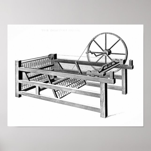 Hargreaves Spinning Jenny, graverad av Poster (Framsidan)