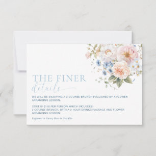 Hargrove Blå Blommig Baby Shower Detaljerad Inform Inbjudningar