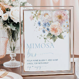 Hargrove Blå Blommig Mimosa Bar Poster