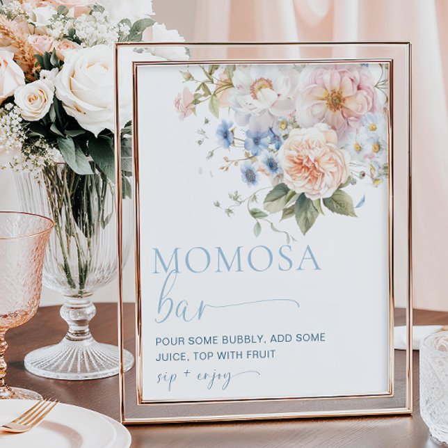 Hargrove Blå Blommig Momosa Bar Affisch (Skapare uppladdad)