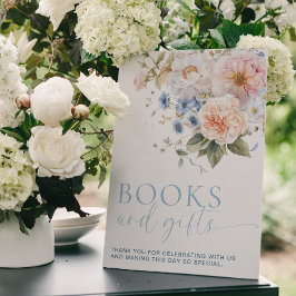 Hargrove Blue Blommigt Bokar och presentkort Poster