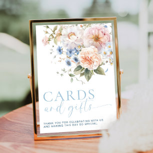 Hargrove Blue Blommigt Cards and Gifts Sign Poster