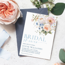 Hargrove Blue Blommigt Möhippa Inbjudningar