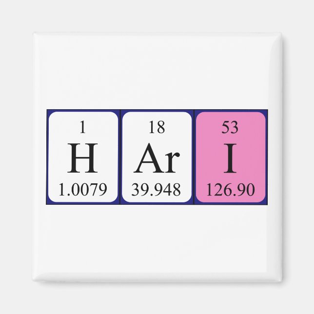 Hari Periodisk bord namn magnet (Framsidan)