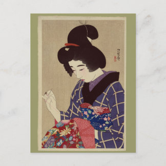 "Hari shigoto" (Sewing) av Itō Shinsui Vykort