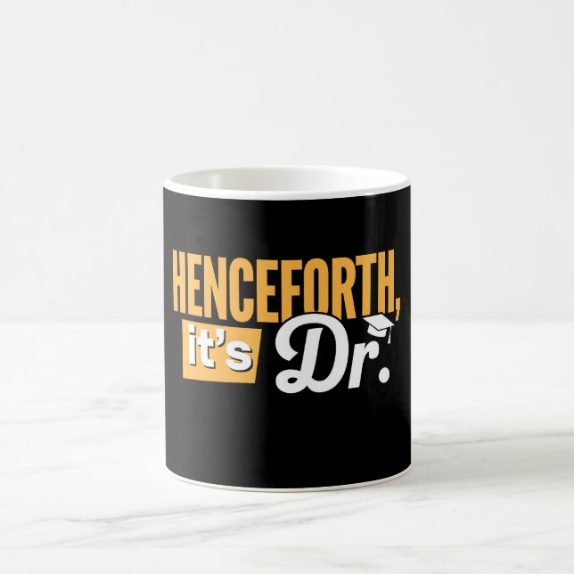 Härifrån är det Dr PhD-examen doktorsexamen Kaffemugg (Center)