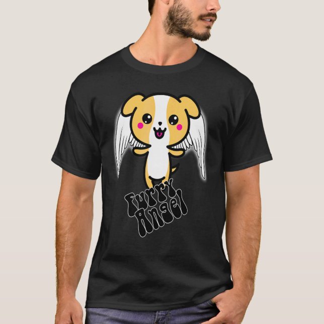 Hårig Angel-design för valpar av Hundägare T Shirt (Framsida)