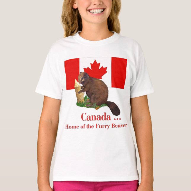 Hårig Beaver Tee Shirt (Framsida)