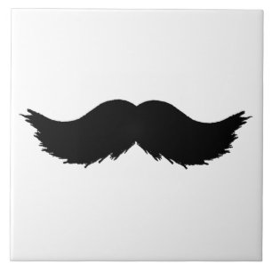 Hårig Black Mustache Kakelplatta