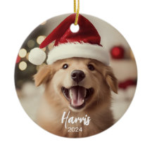 Hårig + Bright Cute Hund Photo jul Ornament