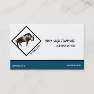 Hårig Bull Vild Animal. Logotyp Visitkort