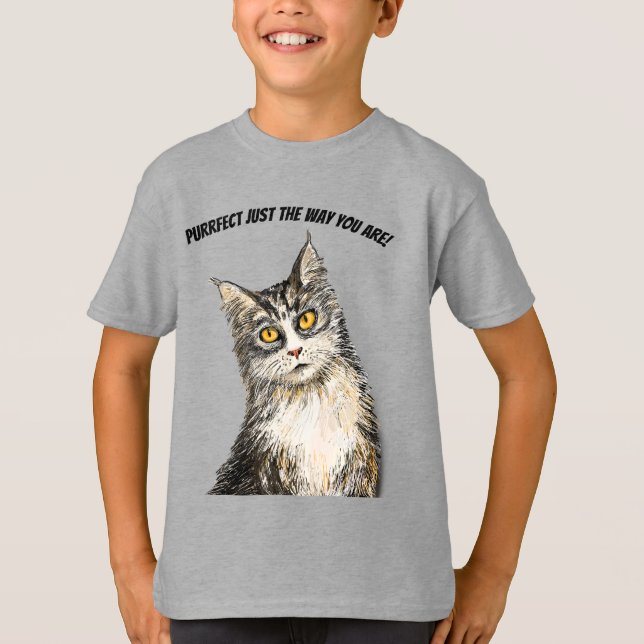 hårig cat T-Shirt (Framsida)