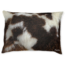 Hårig Cowhide Hund Bed