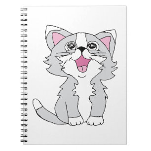 Hårig Cute Cat Aesthetic Lycklig Cat Clipart Teck Anteckningsbok