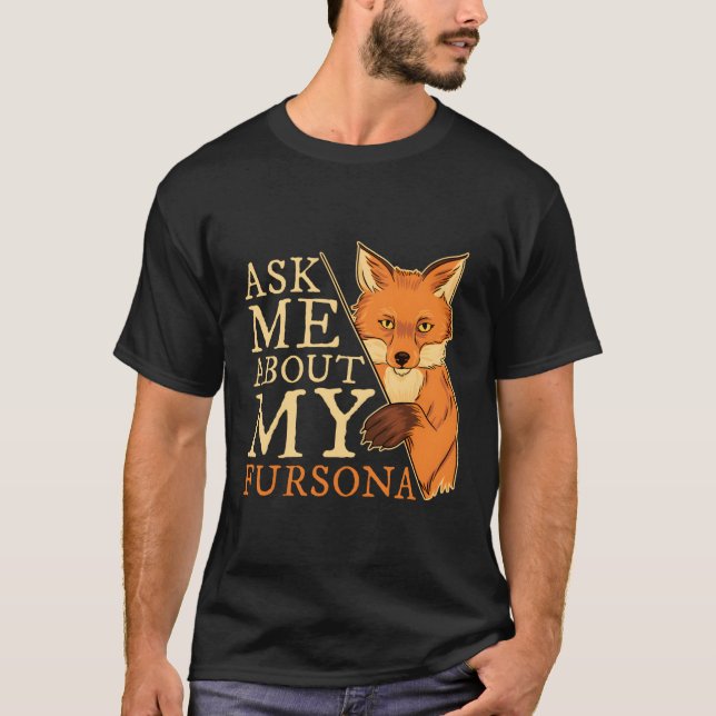 Hårig Fandom Hårig Fursona Furdress T Shirt (Framsida)