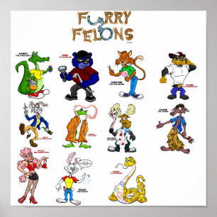 Hårig Felons Poster