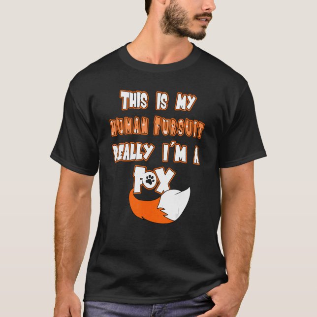 Hårig från Human Furdress Cute Fandom Fox T Shirt (Framsida)