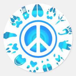 hårig, fred4 runt klistermärke