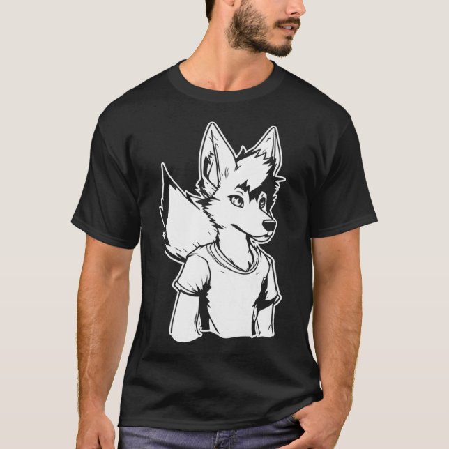Hårig Fursona Cosplay Hårig Fandom T Shirt (Framsida)