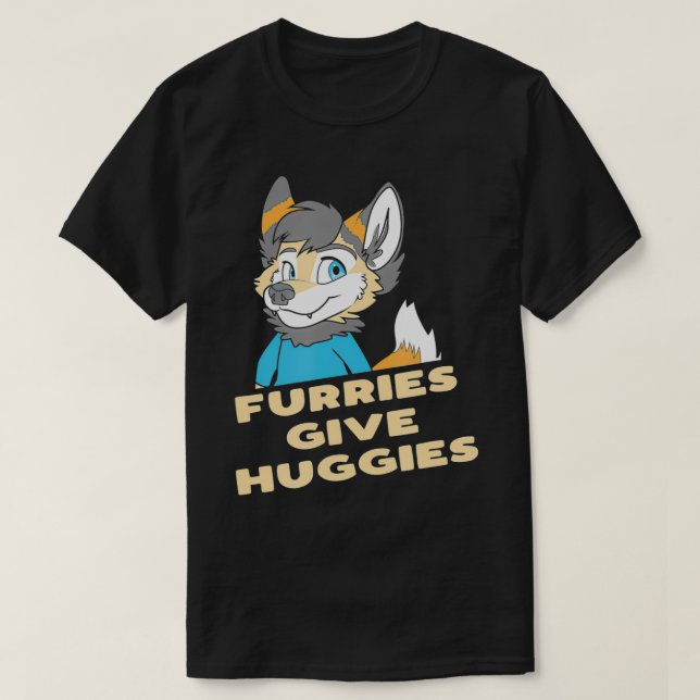 Hårig Ge Huggies Hårig Hug Funny Cute OwO Fu T Shirt (Design framsida)