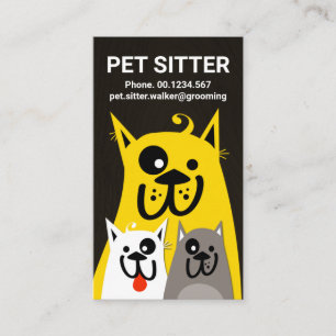 Hårig Hund Kids Pet Sitta Visitkort