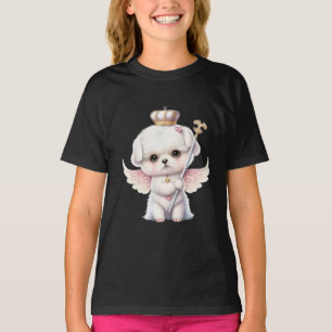 Hårig Joy: Angel Vinge Maltesisk Hund Puppy Gift T Shirt